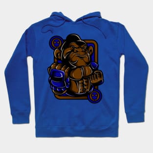 Kong Ape Gorilla Monkey Brown Blue Hoodie